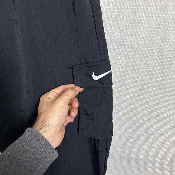 NIKE Sportswear Women's Medium Black Woven Nylon Essential Oversized Cargo Pants - Picture 6 of 15